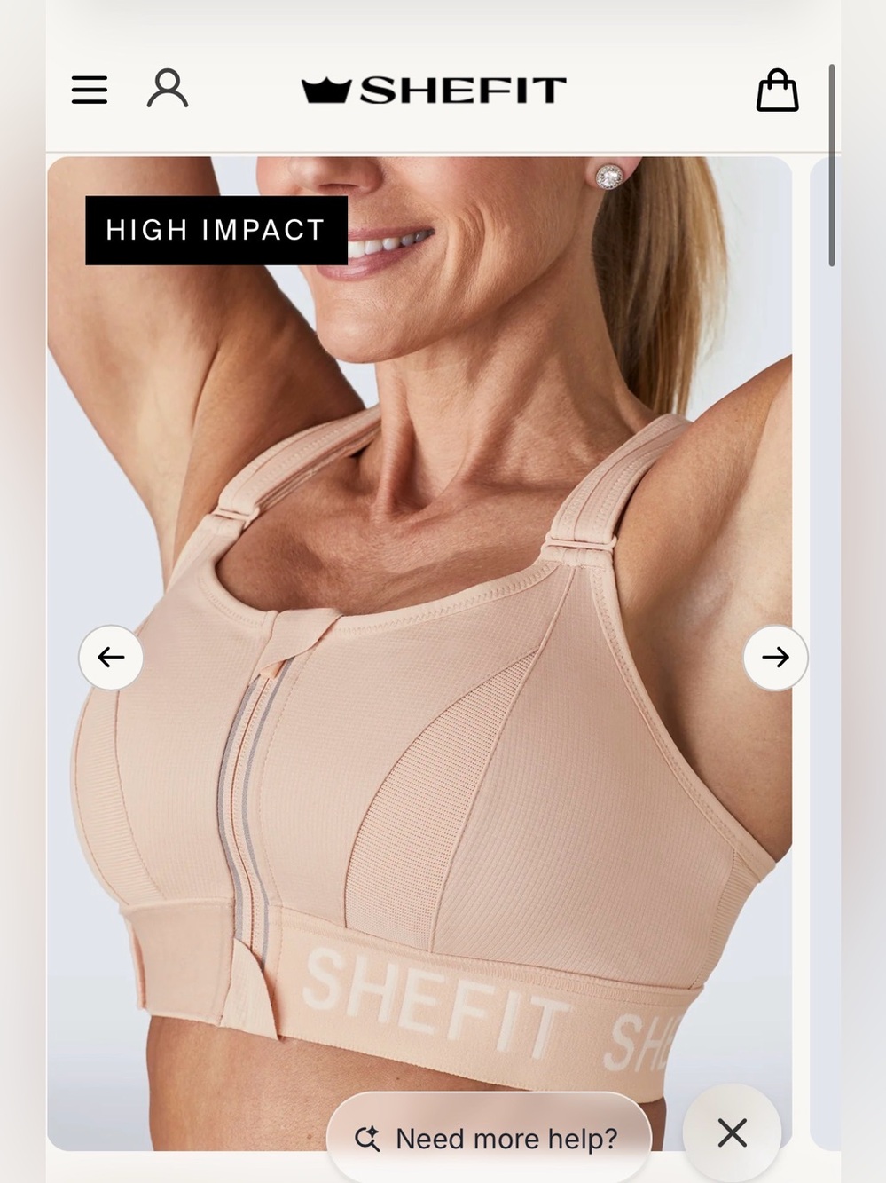 SHEFIT Ultimate Sports Bra Front-Zip Crossback Sandstorm Size Luxe